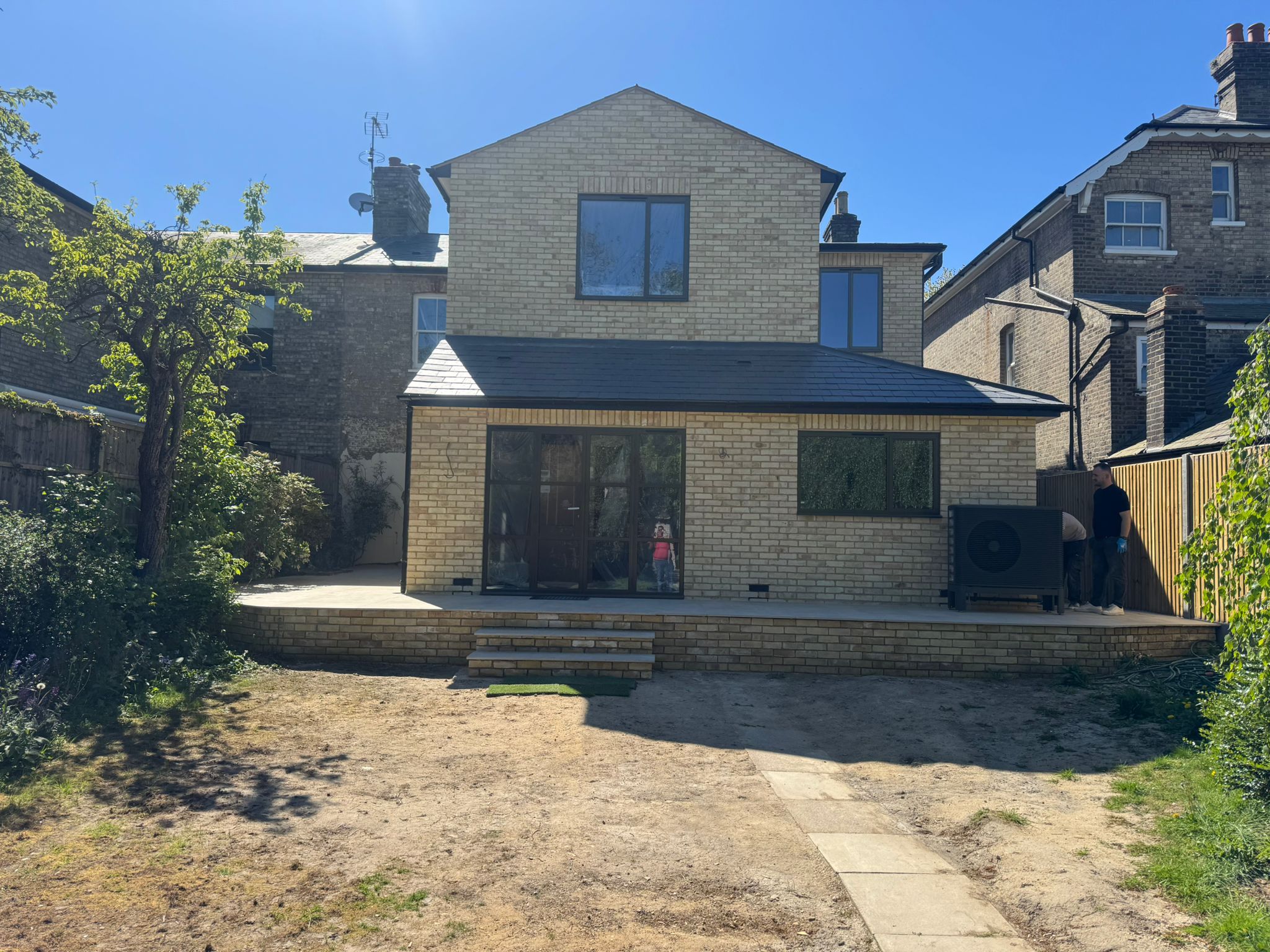 Finished rear extension in buff brick