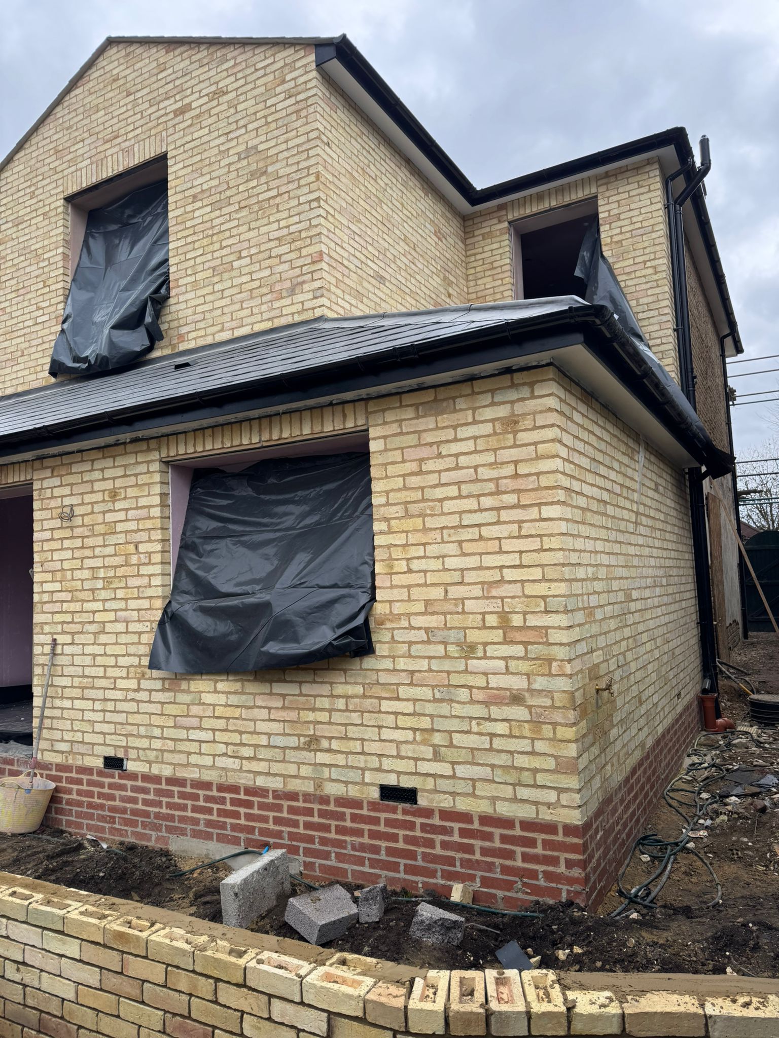 Finished new build in light buff brick
